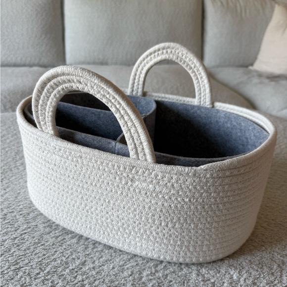 Cloud Island White and Gray Diaper Caddy - Picture 1 of 6